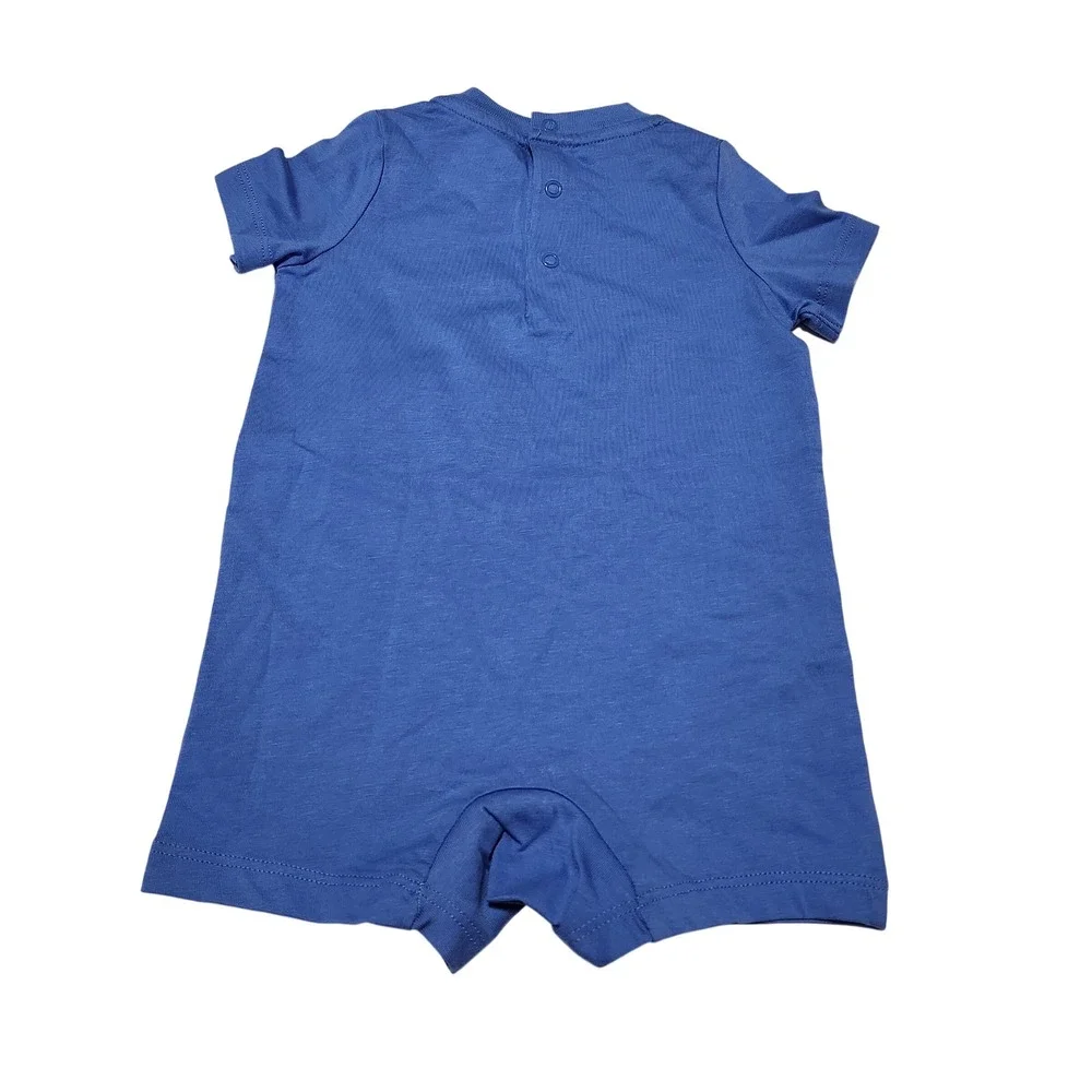 Ralph Lauren Polo Bear Blue Short Sleeve Romper Baby Boy 3M Preppy Mascot Logo